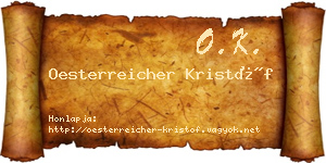 Oesterreicher Kristóf névjegykártya